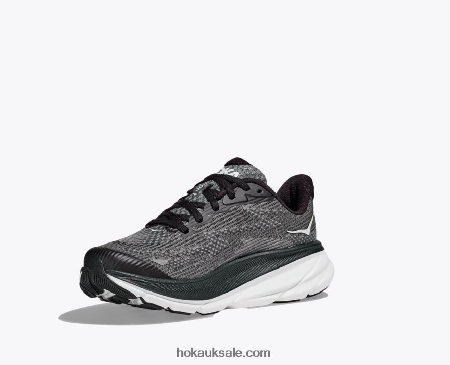 XHPD4N673 Clifton 9 Kids Black/White Hoka