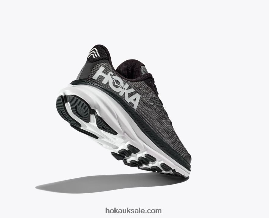 XHPD4N673 Clifton 9 Kids Black/White Hoka