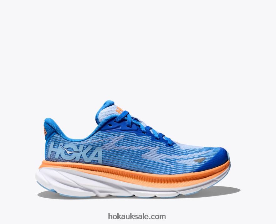 XHPD4N674 Clifton 9 Kids Coastal Sky/All Aboard Hoka