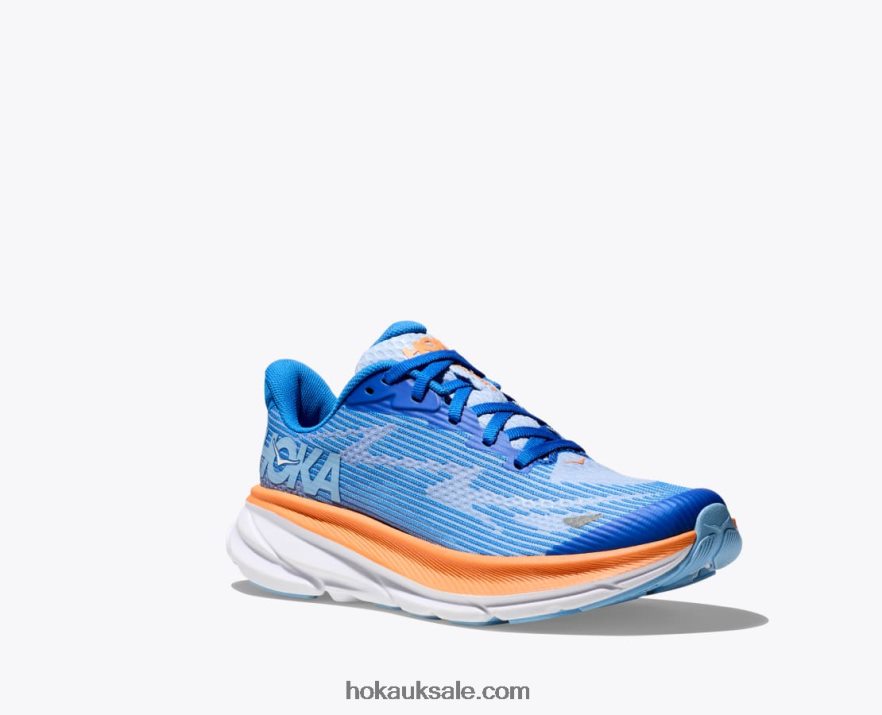 XHPD4N674 Clifton 9 Kids Coastal Sky/All Aboard Hoka