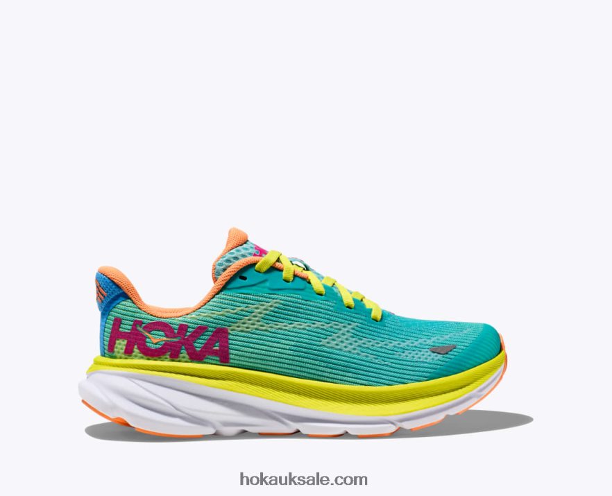 XHPD4N675 Clifton 9 Kids Ceramic/Evening Primrose Hoka