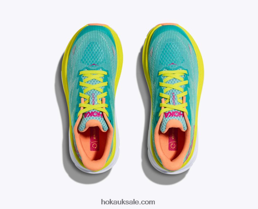 XHPD4N675 Clifton 9 Kids Ceramic/Evening Primrose Hoka