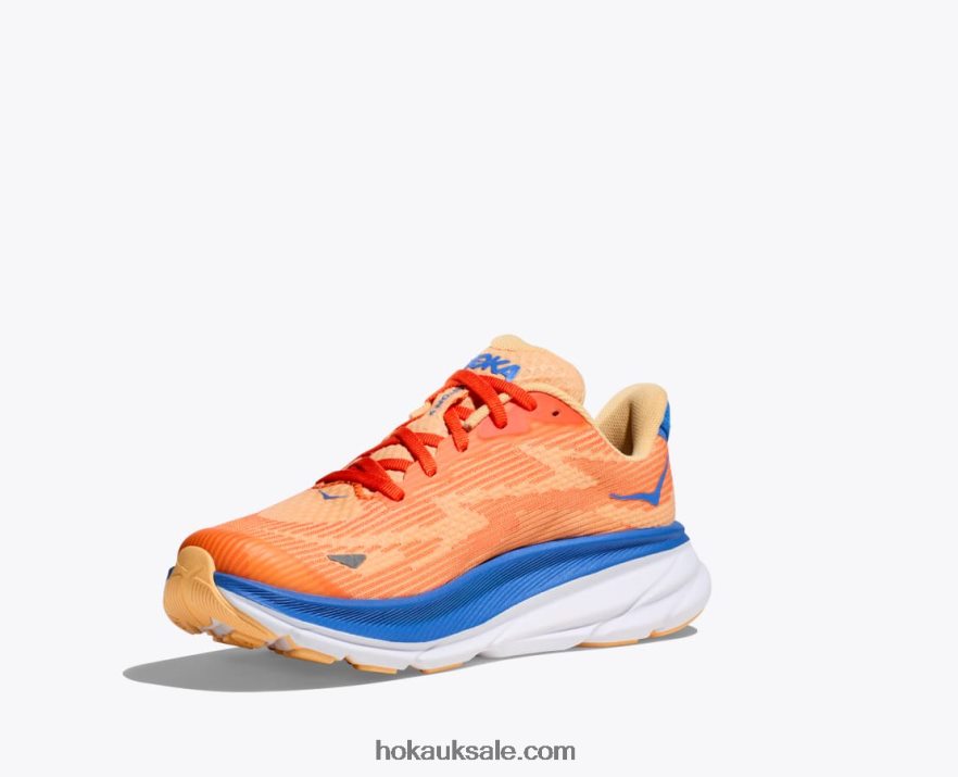 XHPD4N676 Clifton 9 Kids Coastal Sky/All Aboard Hoka