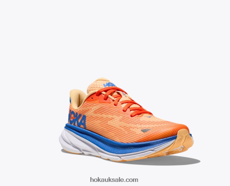 XHPD4N676 Clifton 9 Kids Coastal Sky/All Aboard Hoka