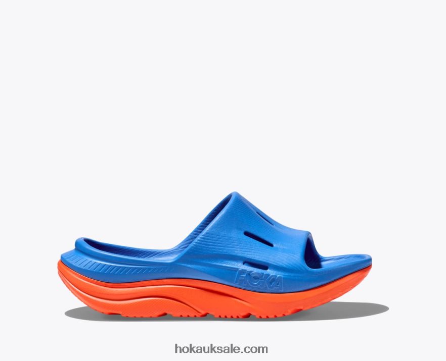 XHPD4N680 Ora Recovery Slide 3 Kids Coastal Sky/Vibrant Orange Hoka