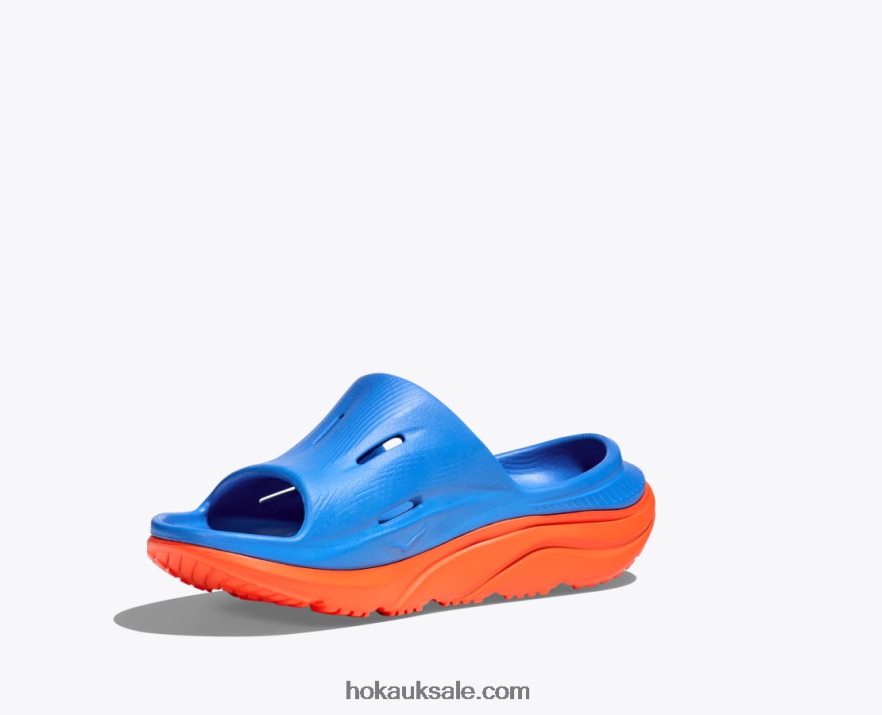 XHPD4N680 Ora Recovery Slide 3 Kids Coastal Sky/Vibrant Orange Hoka