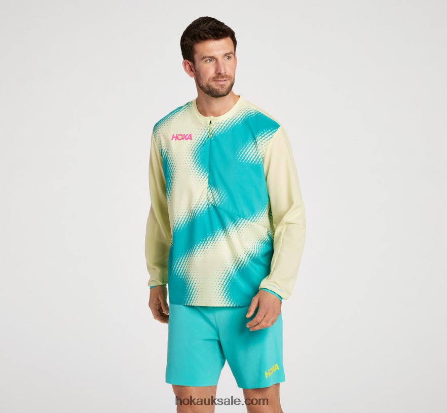 XHPD4N665 1/2 Zip Wind Shell Men Fiesta Hoka