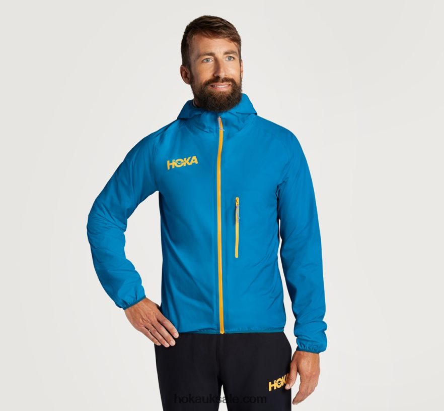 XHPD4N667 Ultralight Waterproof Jacket Men Diva Blue Hoka