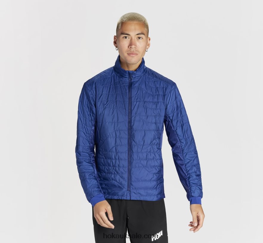 XHPD4N670 Sky Quilt Jacket Men Bellwether Blue Hoka