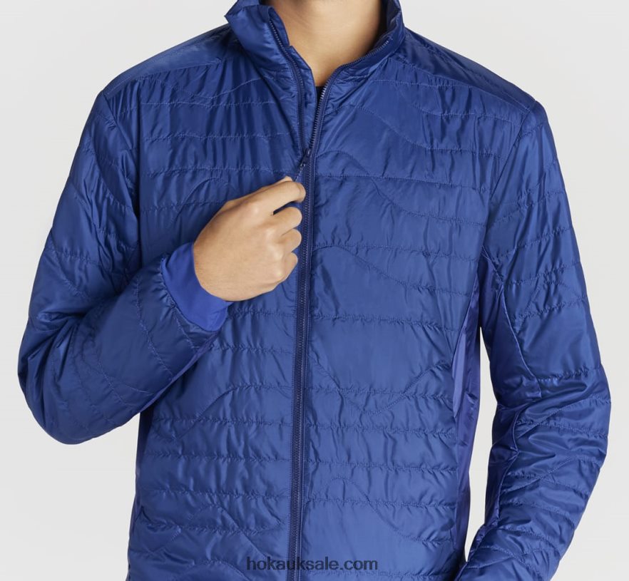 XHPD4N670 Sky Quilt Jacket Men Bellwether Blue Hoka
