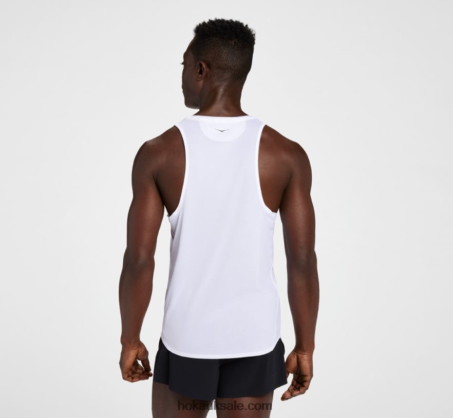 XHPD4N629 Glide Singlet Men White Hoka