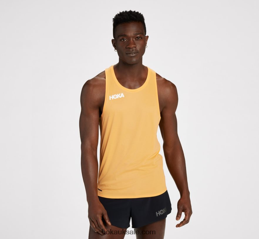 XHPD4N631 Glide Singlet Men Mock Orange Hoka