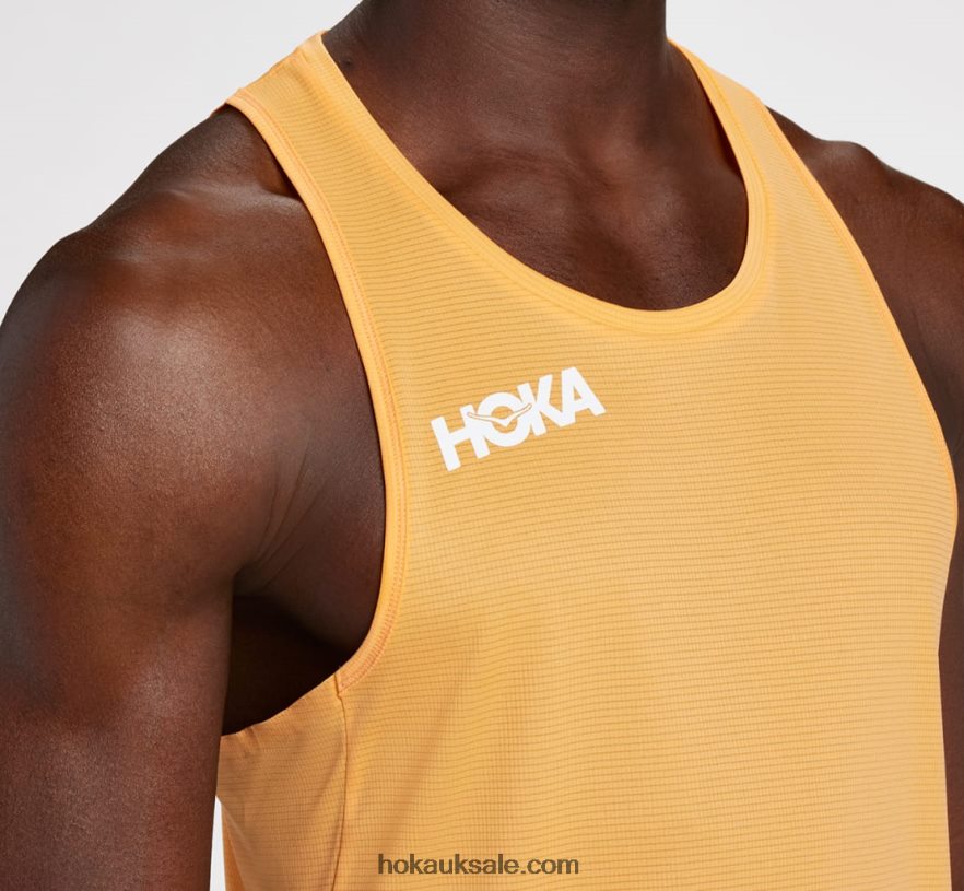 XHPD4N631 Glide Singlet Men Mock Orange Hoka