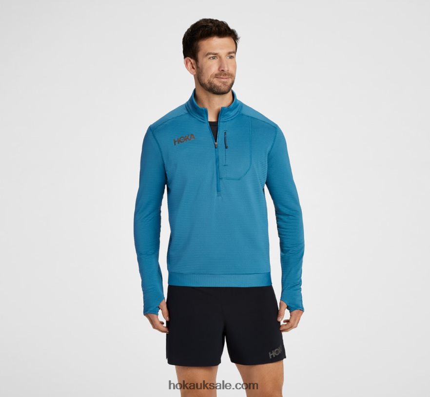 XHPD4N638 1/2 Zip Men Blue Steel Hoka