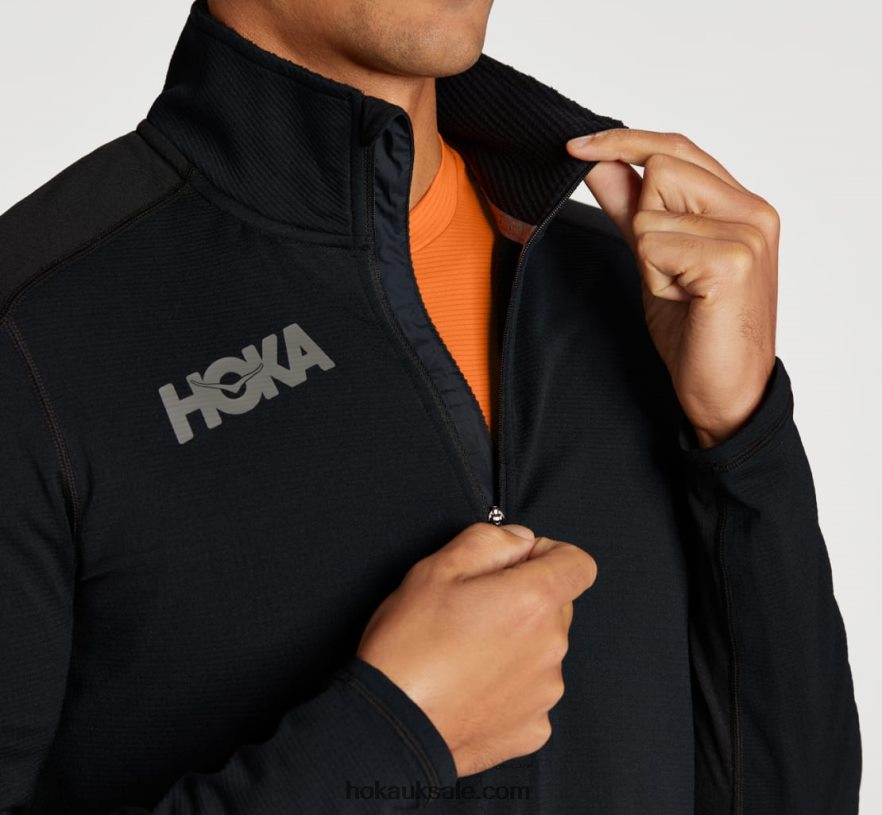 XHPD4N642 1/2 Zip Midlayer Men Black Hoka