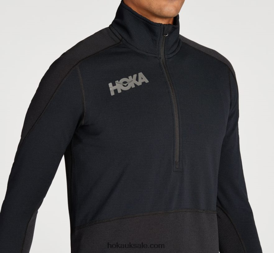 XHPD4N642 1/2 Zip Midlayer Men Black Hoka
