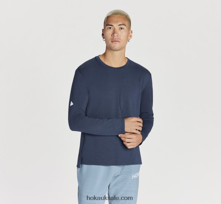XHPD4N646 Merino Blend Long Sleeve Men Outer Space Hoka