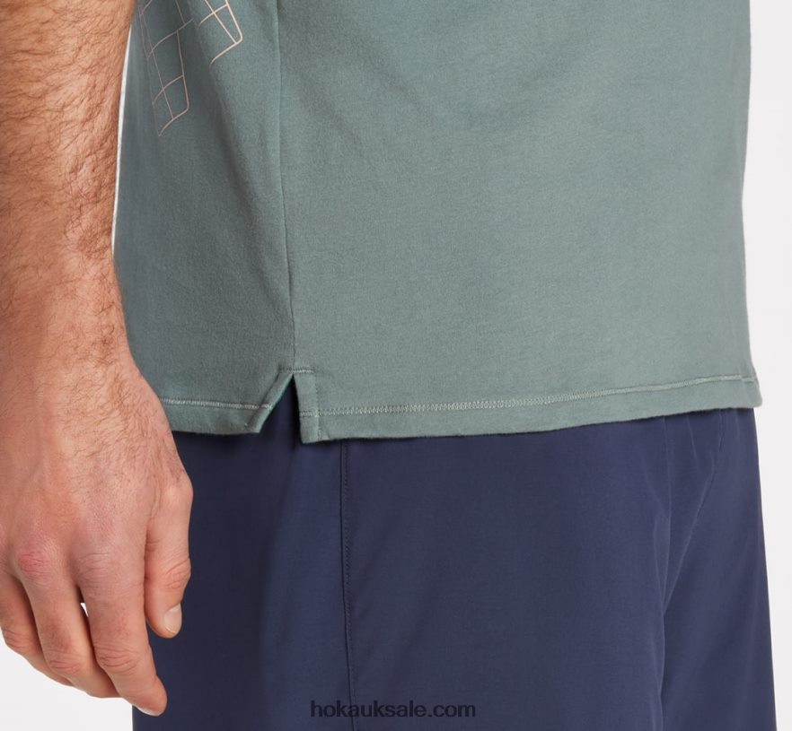 XHPD4N648 All-Day Tee Men Blue Steel Hoka