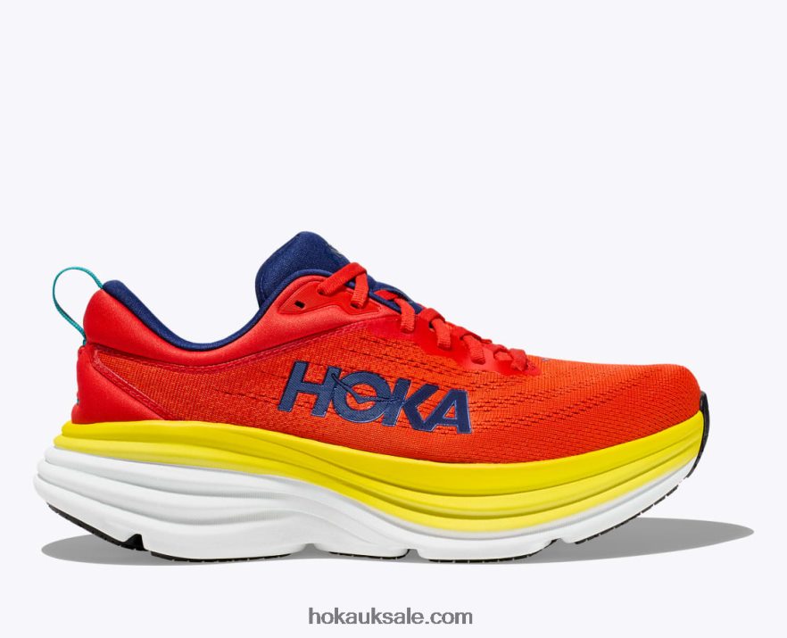XHPD4N415 Bondi 8 Men Red Alert/Flame Hoka
