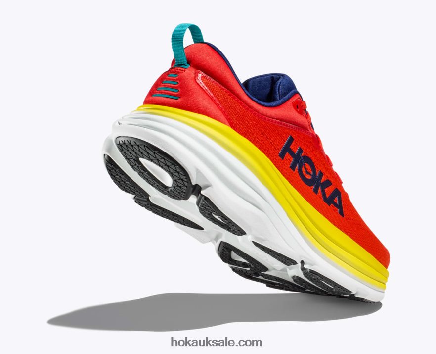 XHPD4N415 Bondi 8 Men Red Alert/Flame Hoka