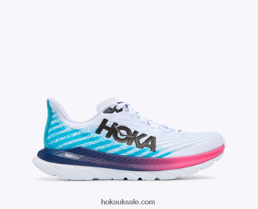 XHPD4N443 Mach 5 Men White/Scuba Blue Hoka
