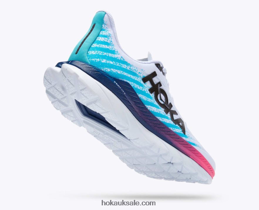 XHPD4N443 Mach 5 Men White/Scuba Blue Hoka