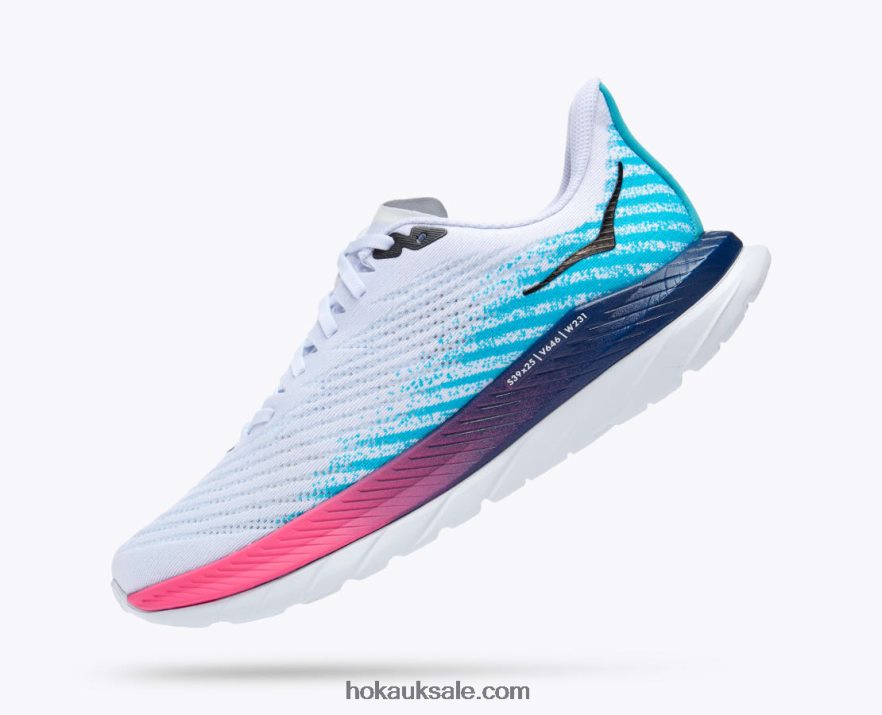 XHPD4N443 Mach 5 Men White/Scuba Blue Hoka