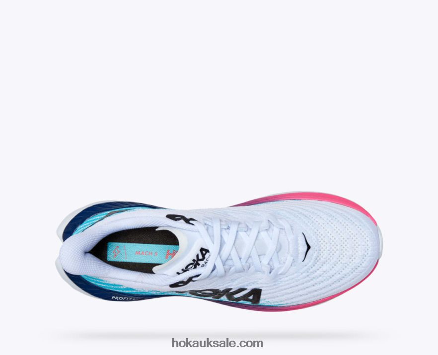 XHPD4N443 Mach 5 Men White/Scuba Blue Hoka