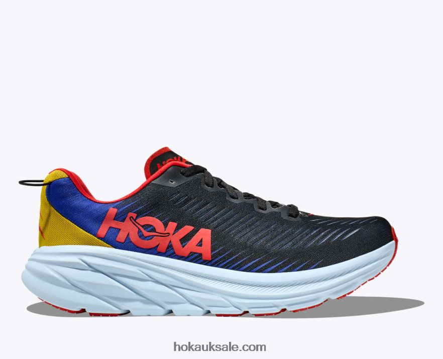 XHPD4N444 Rincon 3 Men Black/Dazzling Blue Hoka