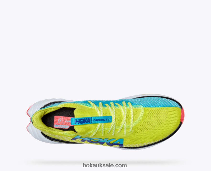 XHPD4N457 Carbon X 3 Men Evening Primrose/Scuba Blue Hoka