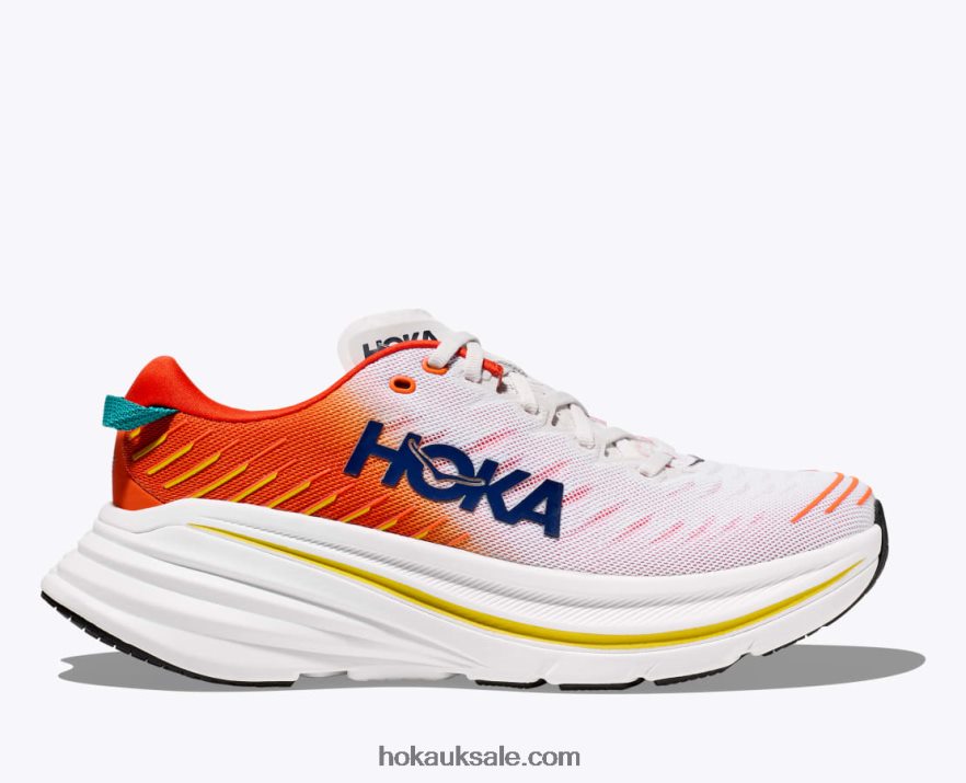 XHPD4N462 Bondi X Men Blanc De Blanc/Flame Hoka