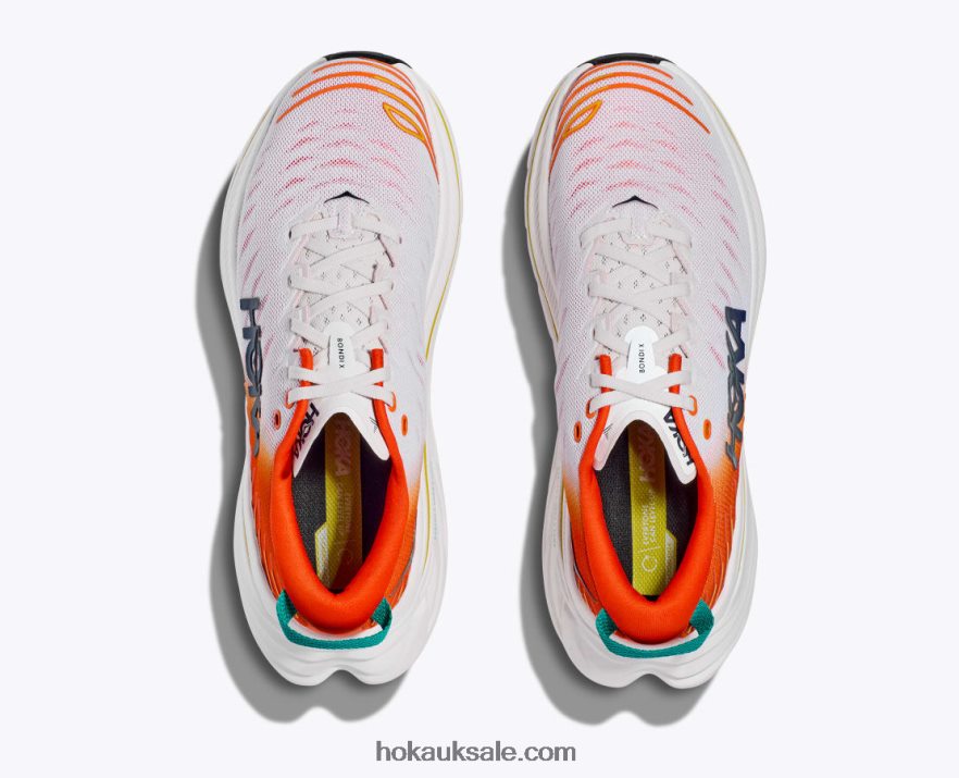 XHPD4N462 Bondi X Men Blanc De Blanc/Flame Hoka