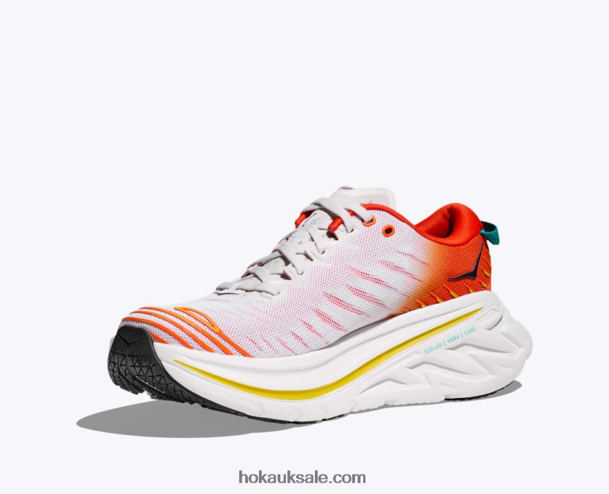 XHPD4N462 Bondi X Men Blanc De Blanc/Flame Hoka