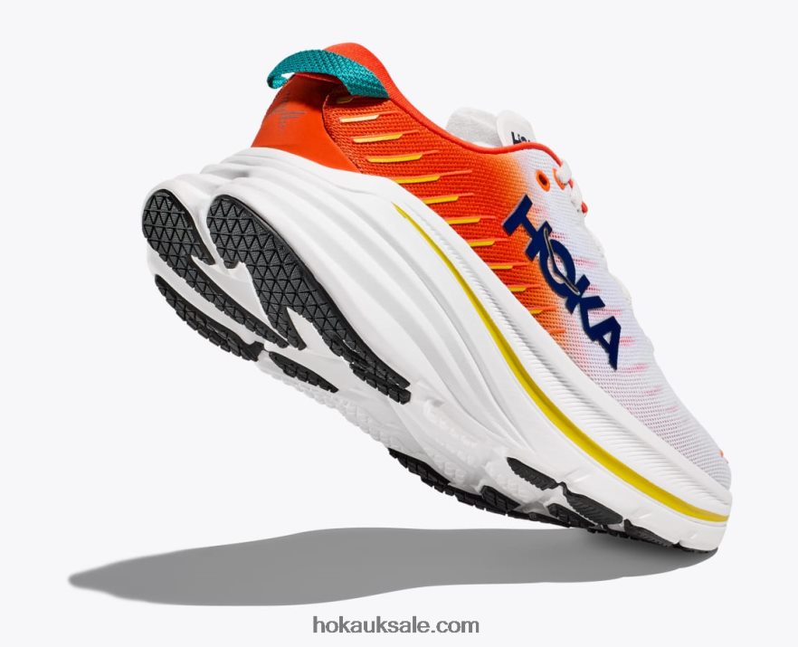 XHPD4N462 Bondi X Men Blanc De Blanc/Flame Hoka