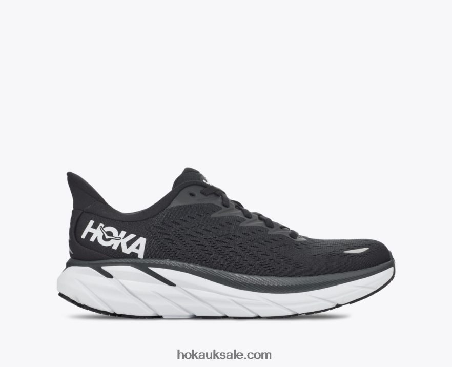 XHPD4N478 Clifton 8 Men Black/White Hoka