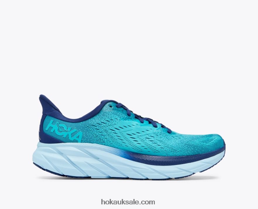 XHPD4N555 Clifton 8 Men Bellwether Blue/Scuba Blue Hoka