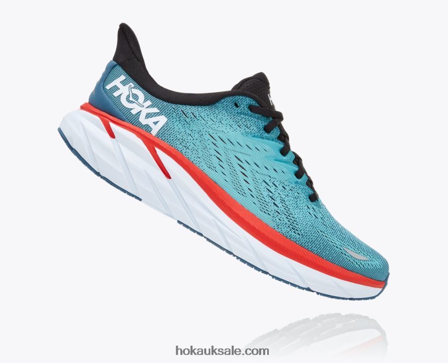 XHPD4N580 Clifton 8 Men Real Teal/Aquarelle Hoka