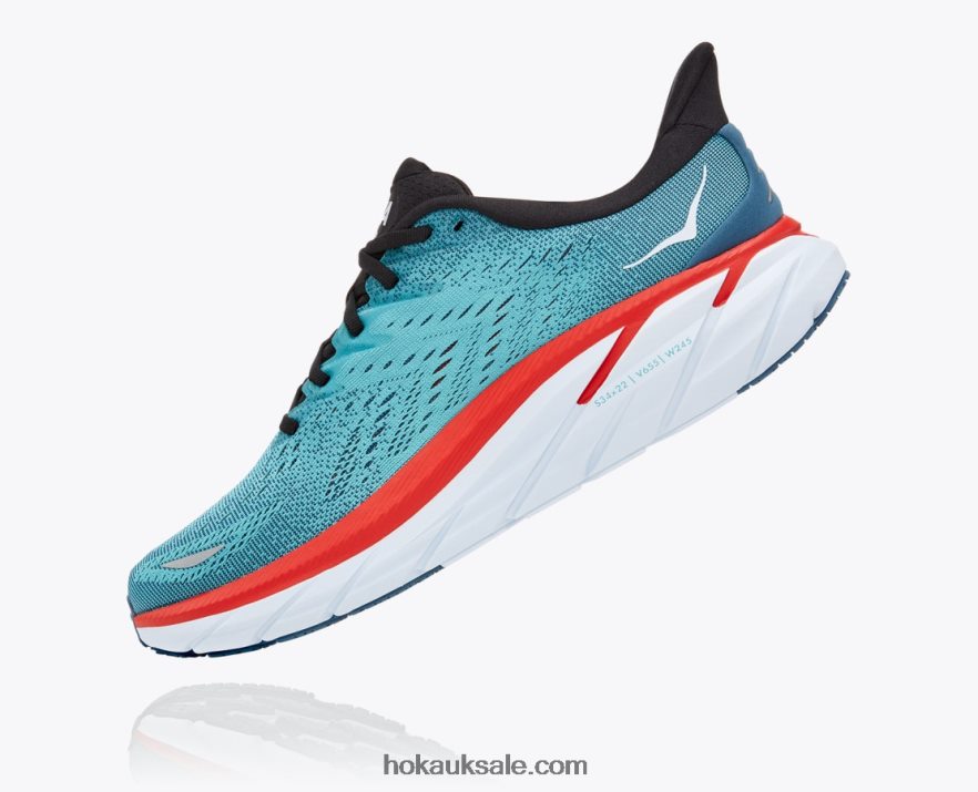 XHPD4N580 Clifton 8 Men Real Teal/Aquarelle Hoka