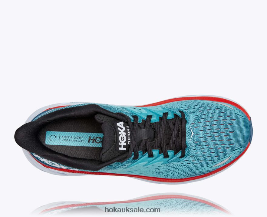 XHPD4N580 Clifton 8 Men Real Teal/Aquarelle Hoka
