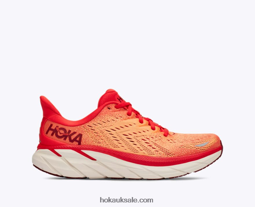 XHPD4N583 Clifton 8 Men Fiesta/Blazing Orange Hoka