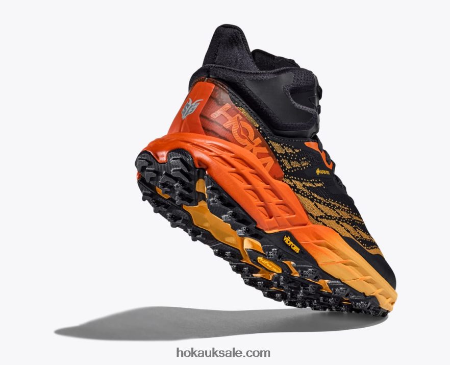 XHPD4N486 Speedgoat 5 Mid GTX Men Blue Graphite/Amber Yellow Hoka