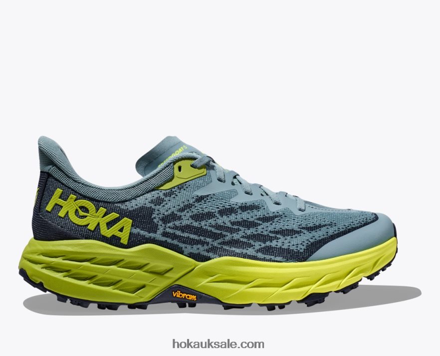 XHPD4N606 Speedgoat 5 Men Stone Blue/Dark Citron Hoka