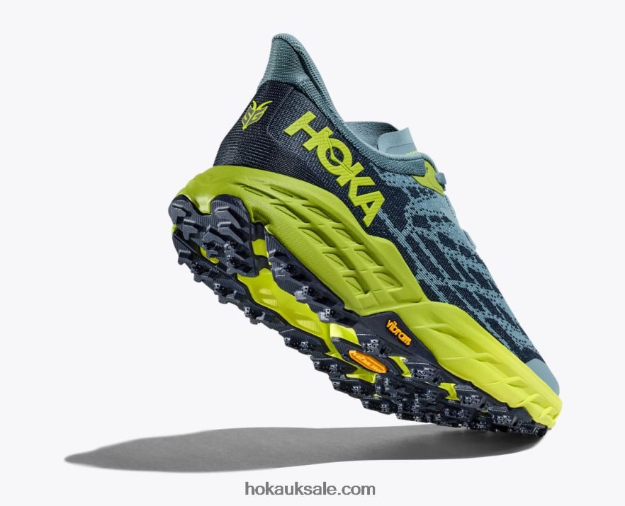 XHPD4N606 Speedgoat 5 Men Stone Blue/Dark Citron Hoka