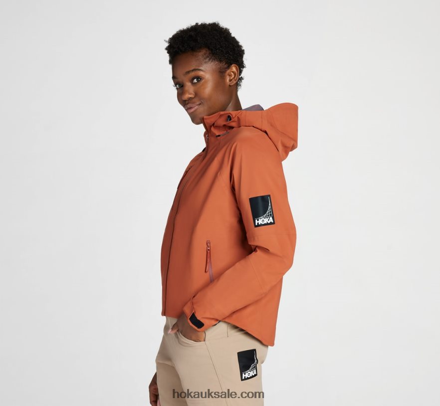 XHPD4N373 Transport Rain Jacket Women Baked Clay Hoka