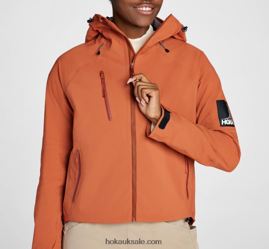 XHPD4N373 Transport Rain Jacket Women Baked Clay Hoka