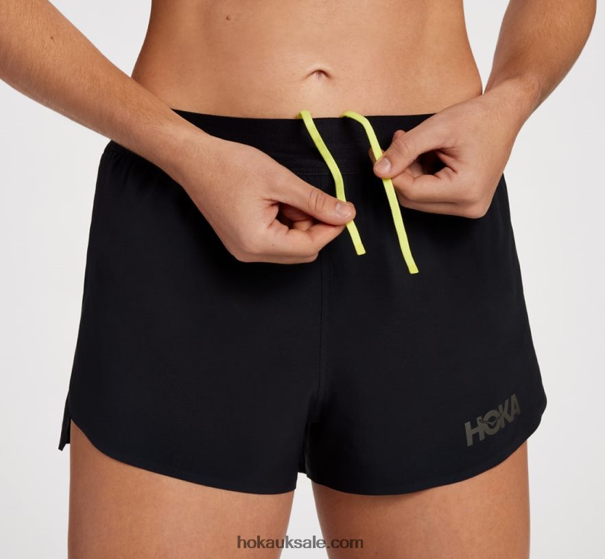 XHPD4N354 Split Short Women Black Hoka
