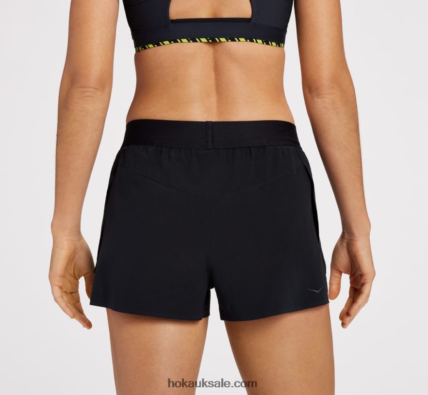 XHPD4N354 Split Short Women Black Hoka