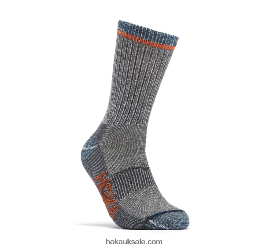 XHPD4N201 Merino Blend Crew Sock Women Castlerock Hoka