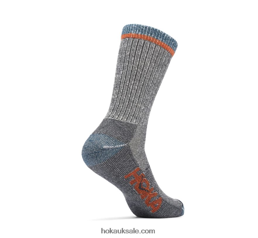 XHPD4N201 Merino Blend Crew Sock Women Castlerock Hoka