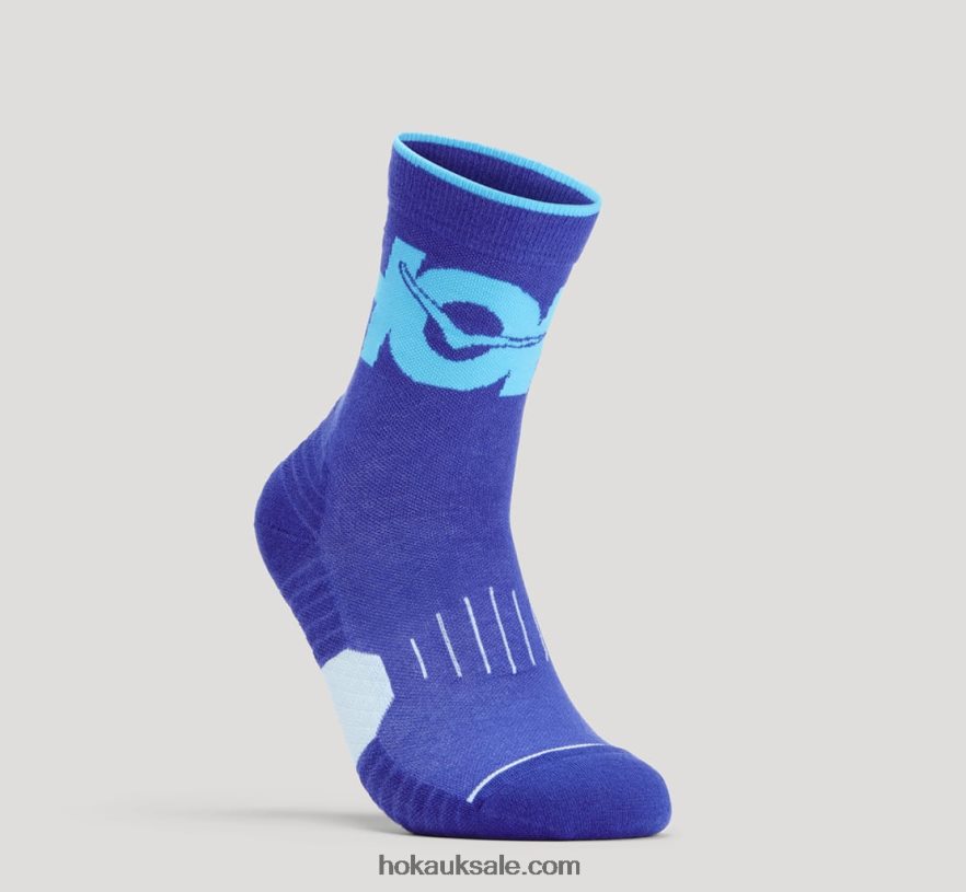 XHPD4N383 Crew Run Sock Women Bluing/Scuba Blue Hoka